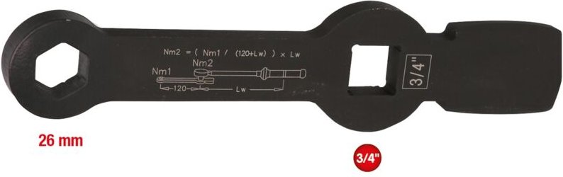 Ks Tools 3/4 Schlag-Sechskant-Schlüssel mit 2 Schlagflächen, 26 mm