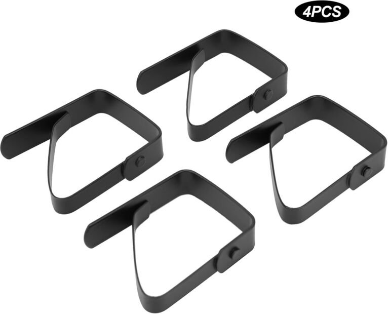 Ej.life - 4 Stück Tischdeckenklammern, Anti Rutsch Edelstahl Tischdeckenhalter Tischdeckenklammern Picknicktischklammern...