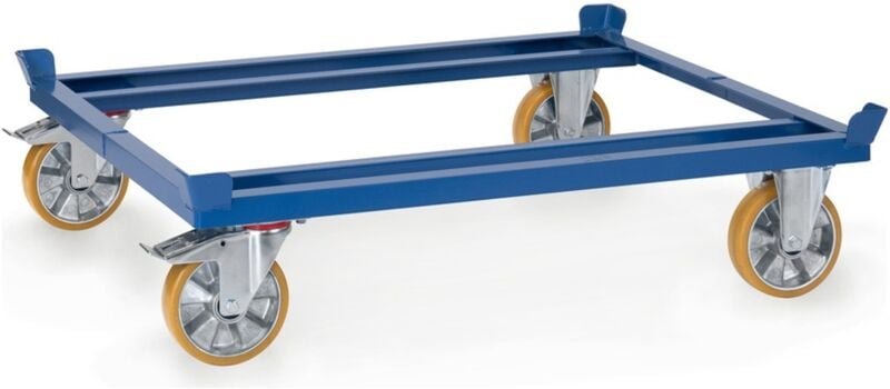 Fetra - Paletten-Fahrgestell - Polyurethan, für Gitterboxen und Flachpaletten 1200 x 1000 mm