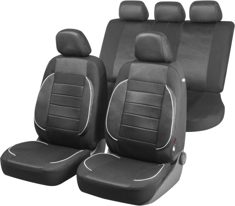 Autositzbezug ZIPP-IT Premium Rover, PKW-Schonbezüge Komplettset mit Reißverschluss-System schwarz