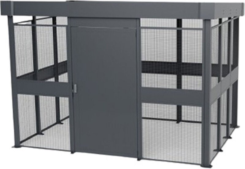 Fahrradunterstand - Startmodul - Sichere Gitterstruktur + 2 Anlehnbügel - Lxhxp: 2690x2530x2470mm - CP/PM/GS/D