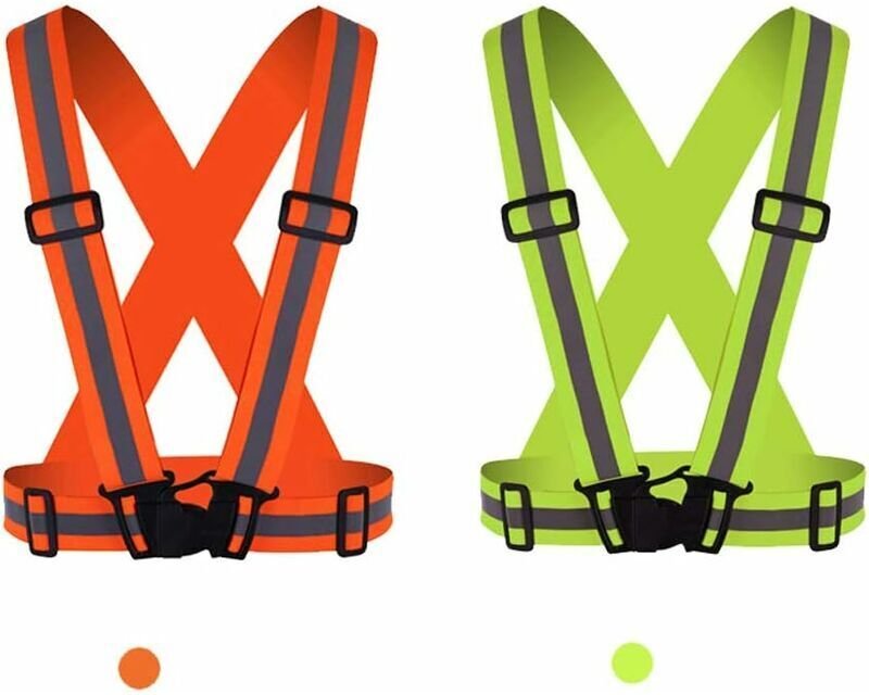 2 Stück Reflektierende Fahrradweste, Sicherheitsweste Reflektorjacke Hohe Sichtbarkeit Einstellbare Größe Elastische Mot...