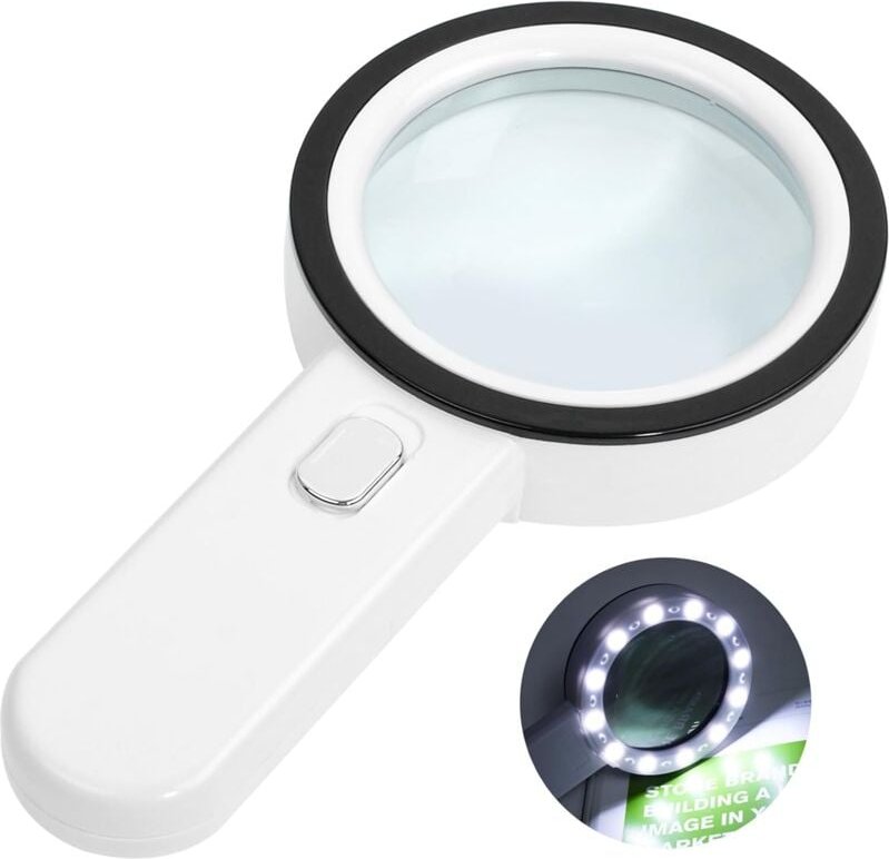 Thumbnail - Beleuchtete Leselupe, 30-fache Lupe mit 12 LED-Lichtern, Taschenlupe, beleuchtete Lupe zum Lesen, Schmuck, ältere Mensch...