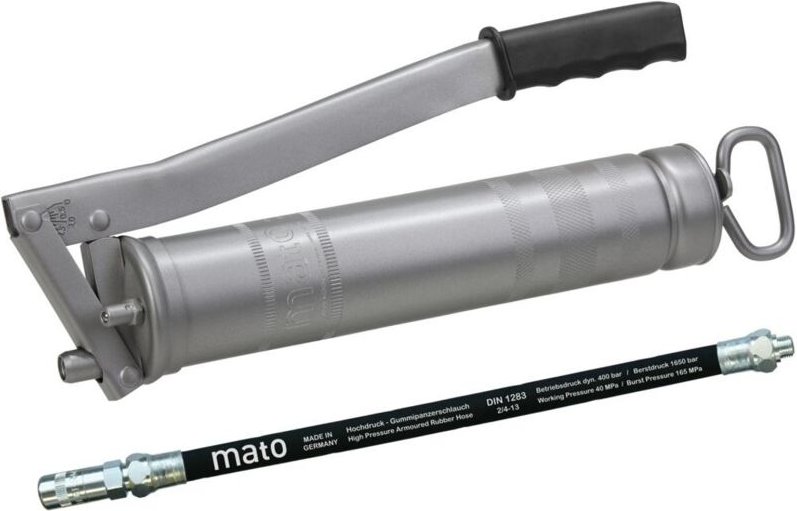 Mato - Ganzstahl-Fettpresse E500 mit Schlauch M10x1 400g Kartusche /500g lose