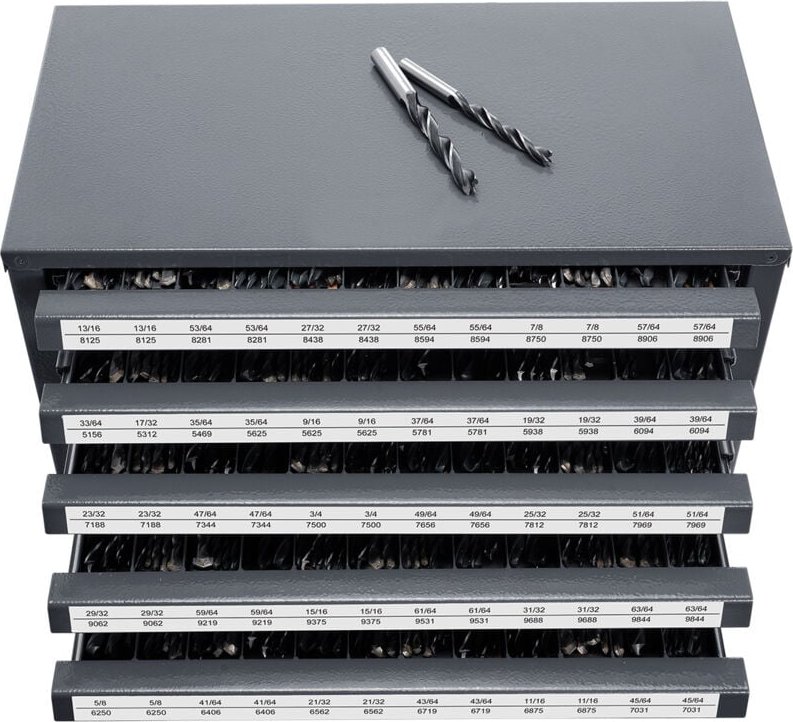 Mophorn Bohrerspenderschrank, Organizer mit fünf Schubladen für 33/64" bis 63/64" Stahlbohrer, stapelbare Aufbewahrung m...