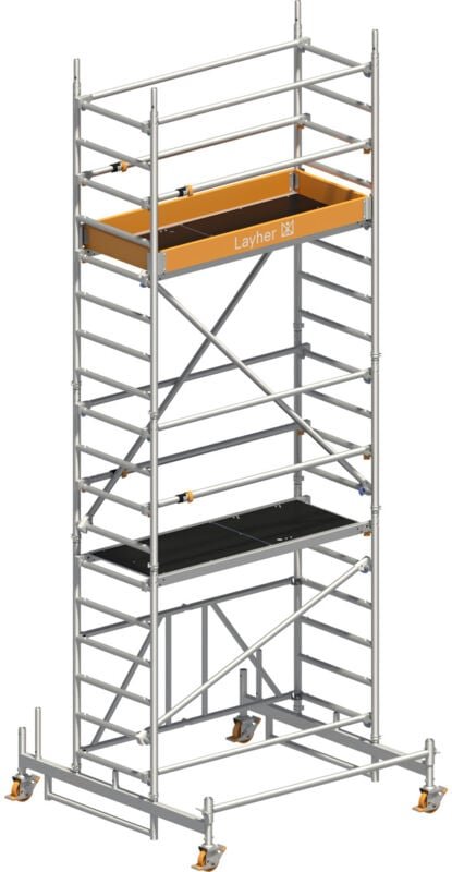 Layher Rollgerüst Zifa P2 mit Uni Telegeländer 5,76m AH