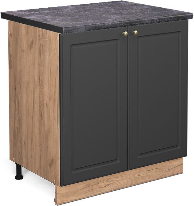 Vicco - Spülenunterschrank Fame-Line, Anthrazit-Gold, 80 cm , ap Anthrazit