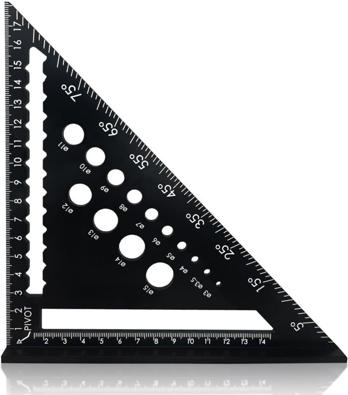 7-Zoll-Zimmermannswinkel, metrisches Dreieckslineal, hochpräzises Dreieckslineal aus Aluminiumlegierung für Zimmerleute,...
