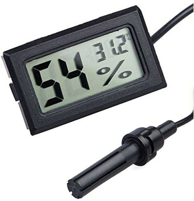 in 1 Digital LCD Eingebautes Hygrometer Thermometer mit Externem für Reptilien