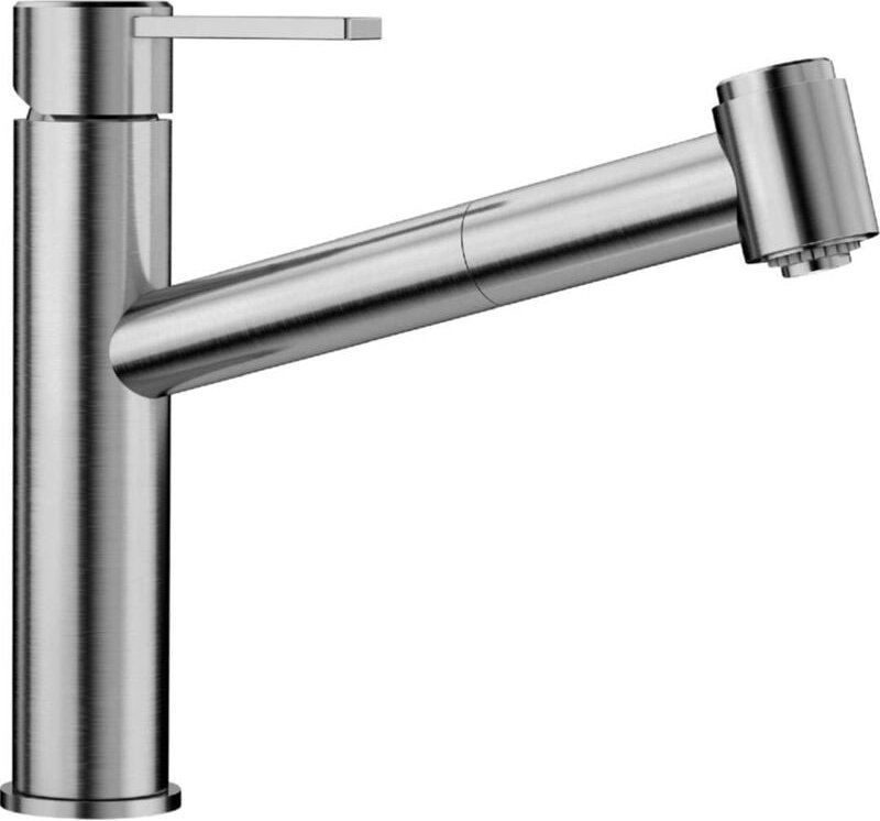 Ambis s - Küchenarmatur mit ausziehbare Brause, gebürsteter Edelstahl 523119 - Blanco