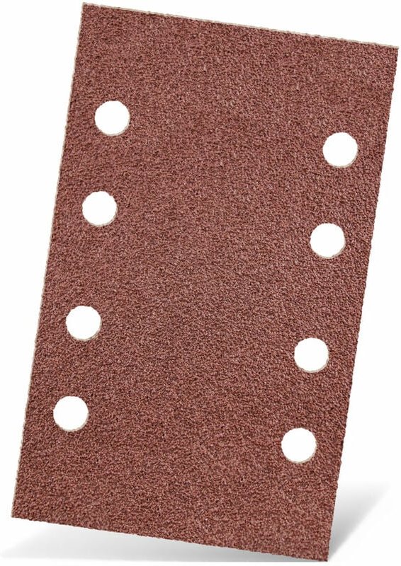 Red Klett-Schleifblätter, 133 x 80 mm, 8-Loch, f. Schwingschleifer, Normalkorund (50 Stk.) K40 - Menzer