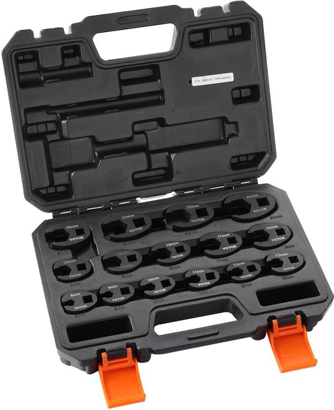 Crowfoot-Schlüsselsatz, 1/2' und 3/8' Antrieb, 15-teiliger Crowsfoot-Schlüsselsatz mit PP-Aufbewahrungskoffer, metrisch ...