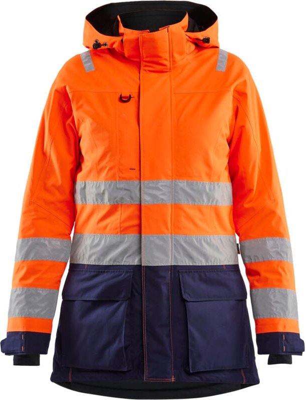 Hochsichtbarer Winterparka für Damen 4472 - Neonorange/Navy XS