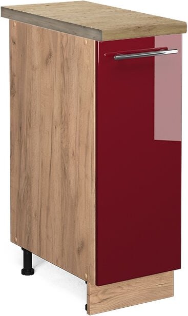 Vicco - Apothekerschrank Fame-Line, Bordeaux Hochglanz, 30 cm , ap Eiche