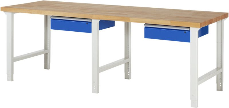 Rau Werkbank höhenverstellbar 7001A1, B2500xT900xH790-1140mm, 1x Schublade-TA