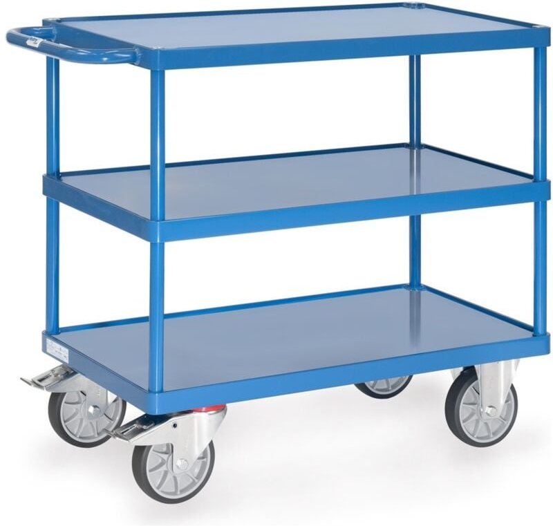 Tischwagen - Stahlblech-Wannen, Ladefläche 850 x 500 mm - Fetra