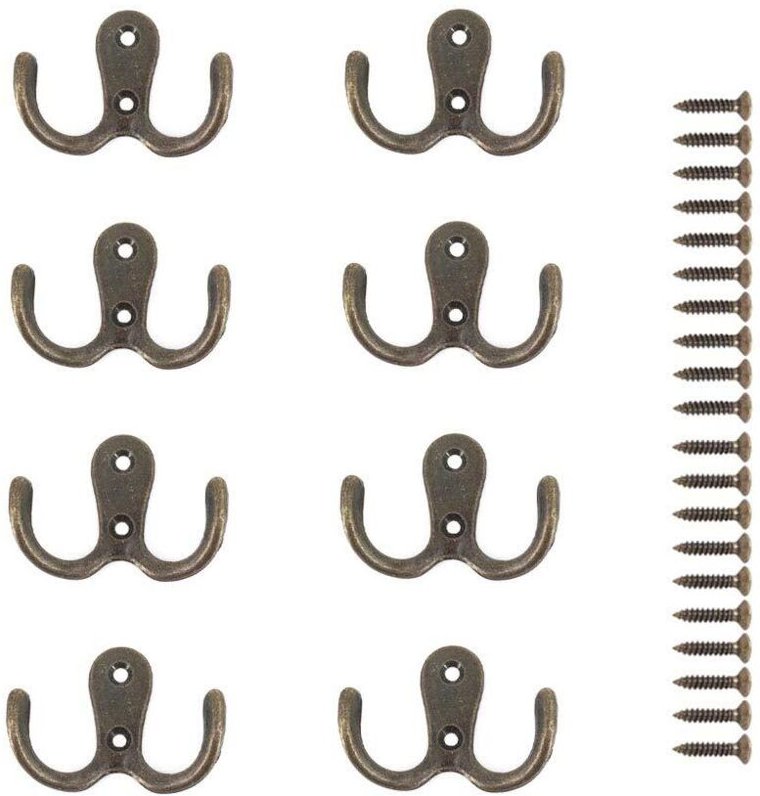 Teile Doppelschraubhaken Metallhaken und -stifte zur Aufbewahrung für Regale, Schubladen, Schließfächer, Badezimmer (Bro...