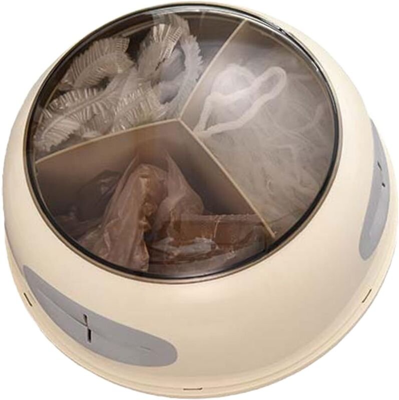 Wandmontierte Aufbewahrungsbox für Frischhaltebeutel, 3-in-1-Multifunktions-Drehbare Wand-Aufbewahrungsbox aus Kunststof...