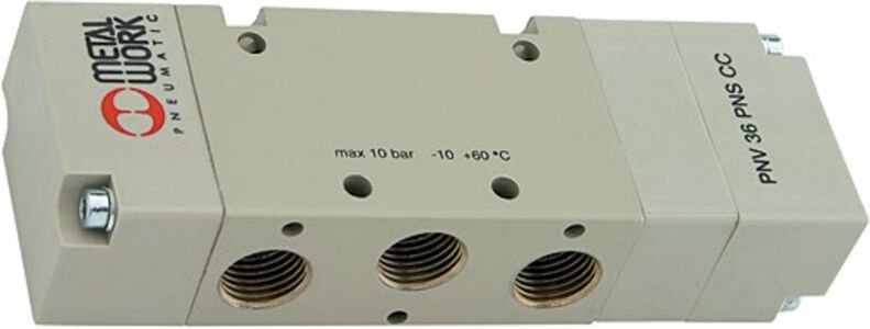 Riegler - 5/3-Wegeventil, pneumatisch, g 1/4, Mitte geschlossen