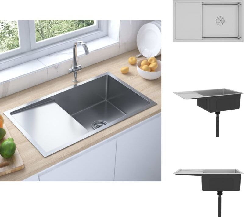 Vidaxl - Küchenspülen & Spülbecken - Living Handgemachte Einbauspüle Edelstahl - Silber