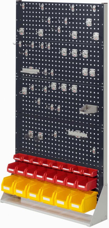 Kappes ®RasterPlan Stellwände einseitig Größe 5 - 4x Lochplatten 1x Schlitzplatte 1x Zubehörsortiment 62-teilig Anthrazi...