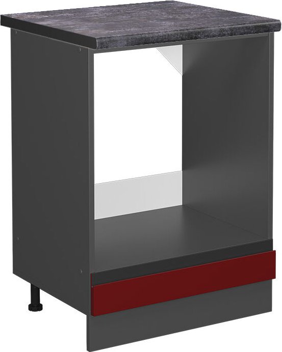 Vicco - Herdumbauschrank R-Line, Rot, 60 cm , ap Anthrazit