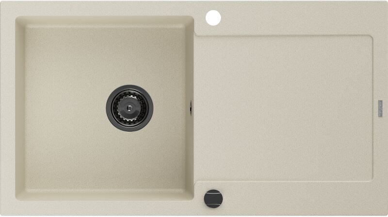 Thumbnail - Mexen Leo Granitspüle mit einem Becken und einer Abtropffläche 900 x 500 mm, Beige, Siphon Schwarz - 6501901010-69-B