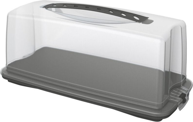 Rotho Kuchenbehälter Fresh 36 x 17 cm holzkohle schwarz Tortenbox