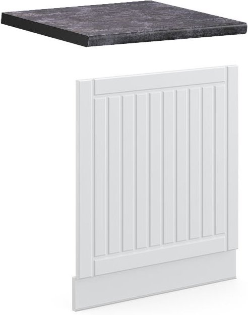 Vicco - Frontblende Fame-Line, Weiß Landhaus, 60 cm , ap Anthrazit