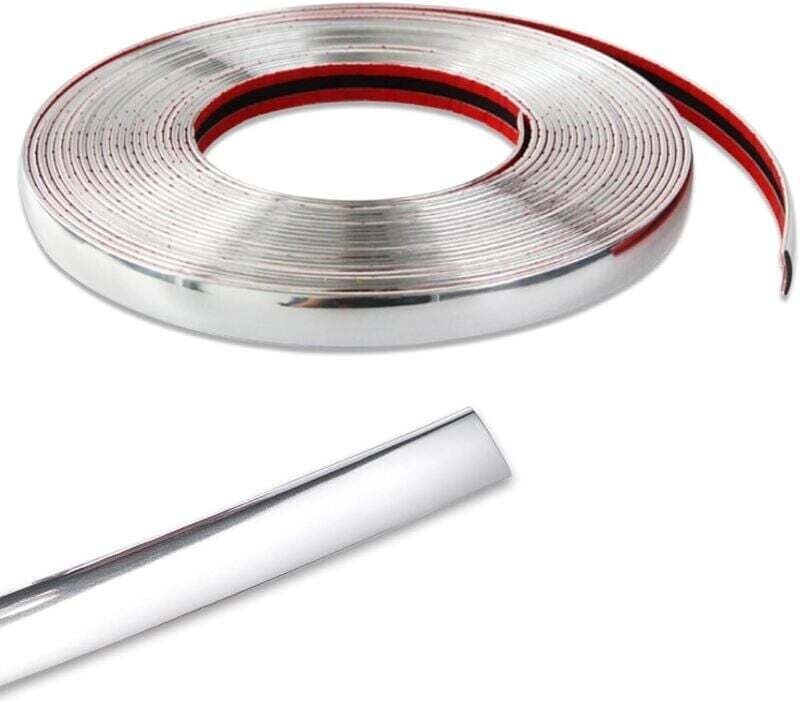 Tira decorativa lateral de puerta impermeable y antirayaduras con adhesivo (10 mm x 15 m)