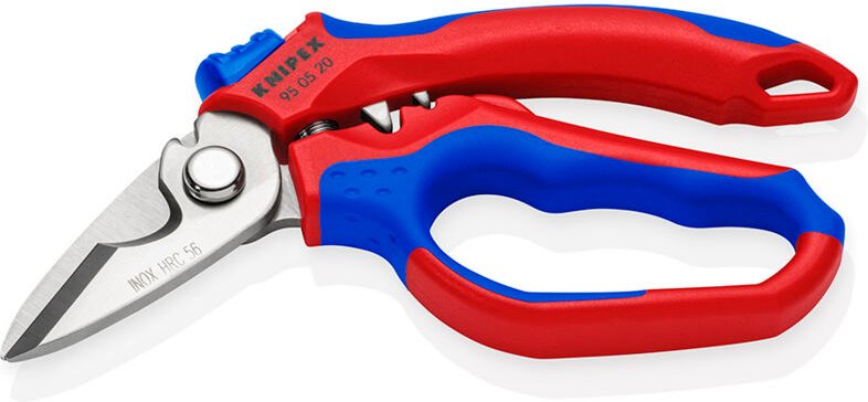 Knipex - Gewinkelte Elektrikerschere mit Mehrkomponenten-Hüllen, glasfaserverstärkt 160 mm 95 05 20 s