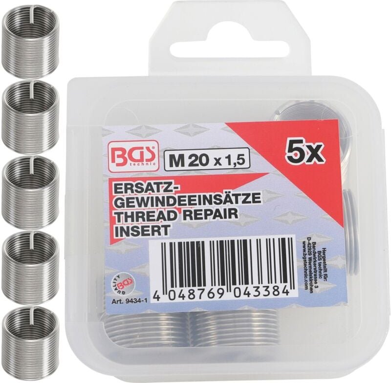 Ersatz-Gewindeeinsätze M20 x 1,5 mm 5-tlg.