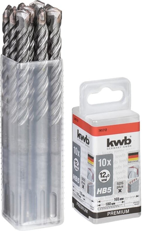 KWB - HB5 sds Plus Hammerbohrer, 165/100 mm, ø 12 mm, 10 Stück