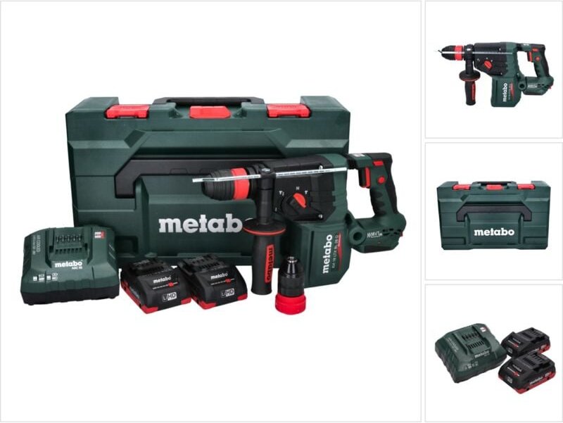 Metabo KH 18 LTX BL 28 Q Akku Bohrhammer 18 V 3 J SDS plus Brushless + 2x Akku 4,0 Ah + Ladegerät + metaBOX