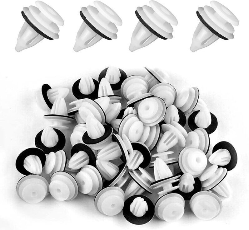 KZQ - 50 pezzi di clip di fissaggio per auto, rivetti in plastica universali per carrozzeria per pannelli di portiere au...