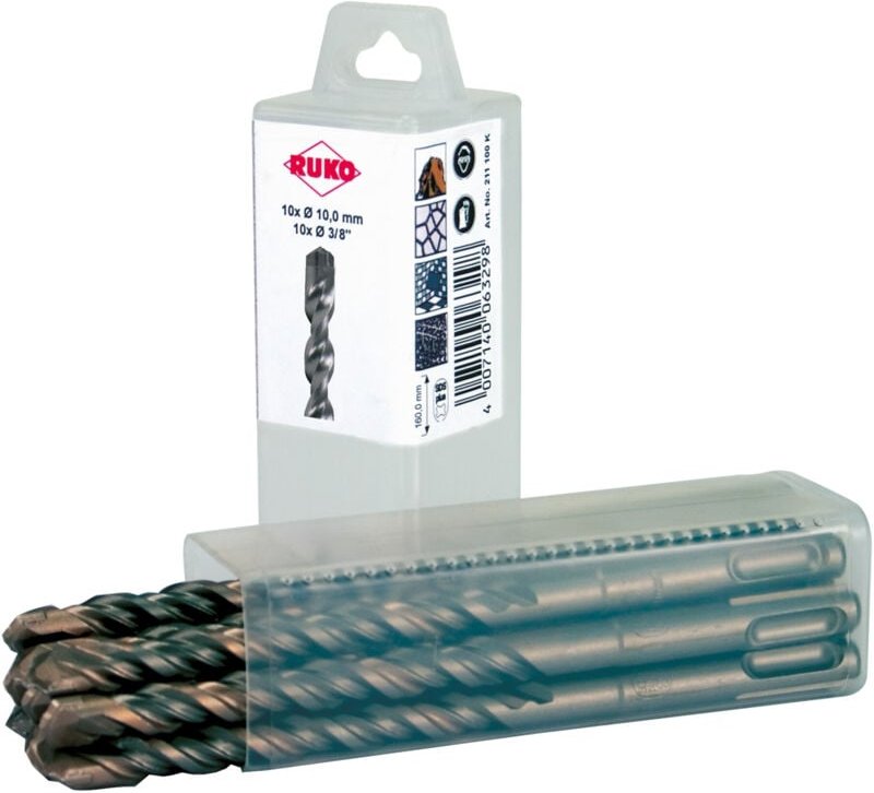 SDS-plus Hammerbohrer mit 3 Schneiden 10 Stk - Ruko