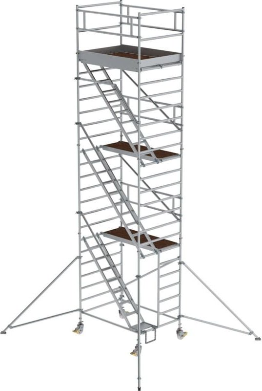 Günzburger Steigtechnik Rollgerüst 1,35 x 1,8 m mit Schrägaufstiegen & Ausleger Plattformhöhe 6,35 m - 167300