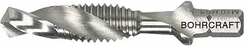 Bohrcraft - Kombi Maschinengewindebohrer M4 Split Point Bohrer 1/4 Zoll 6-kant Schaft zum Bohren, Schneiden und Entgrate...
