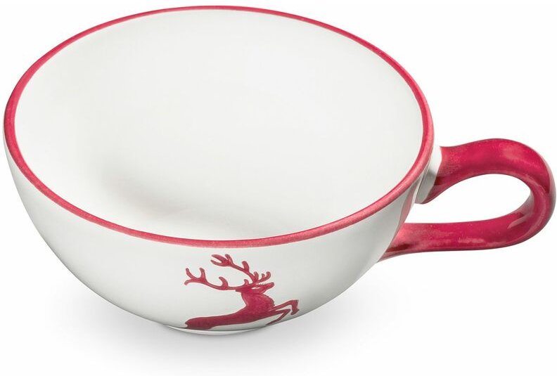 Gmundner Keramik - Bordeauxr. Hirsch, Teetasse Cup 0,17 Liter