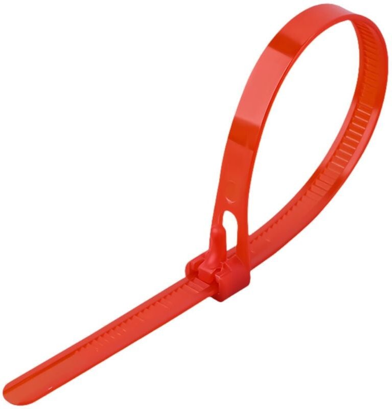Thumbnail - 100 Stück wiederverwendbare Nylon-Kabelbinder (rot, 5 x 200 mm)