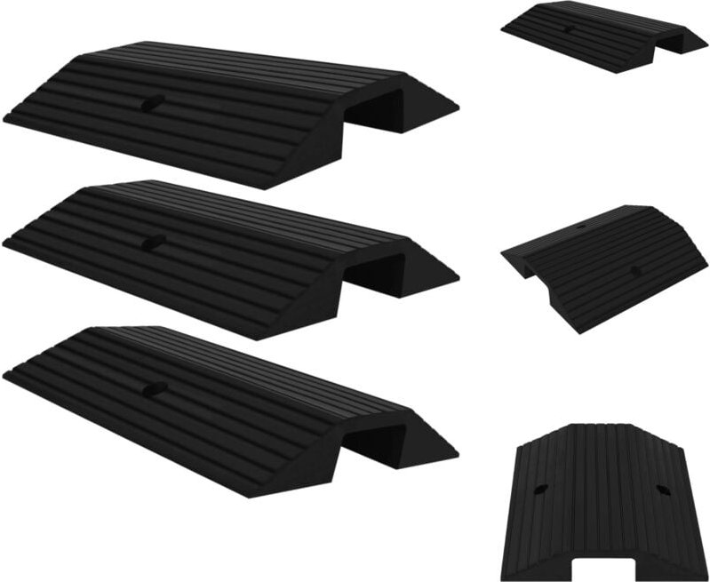 Verkehrsschilder - Living Brückenschwellenrampen 3 Stk. 49x40x8 cm Gummi