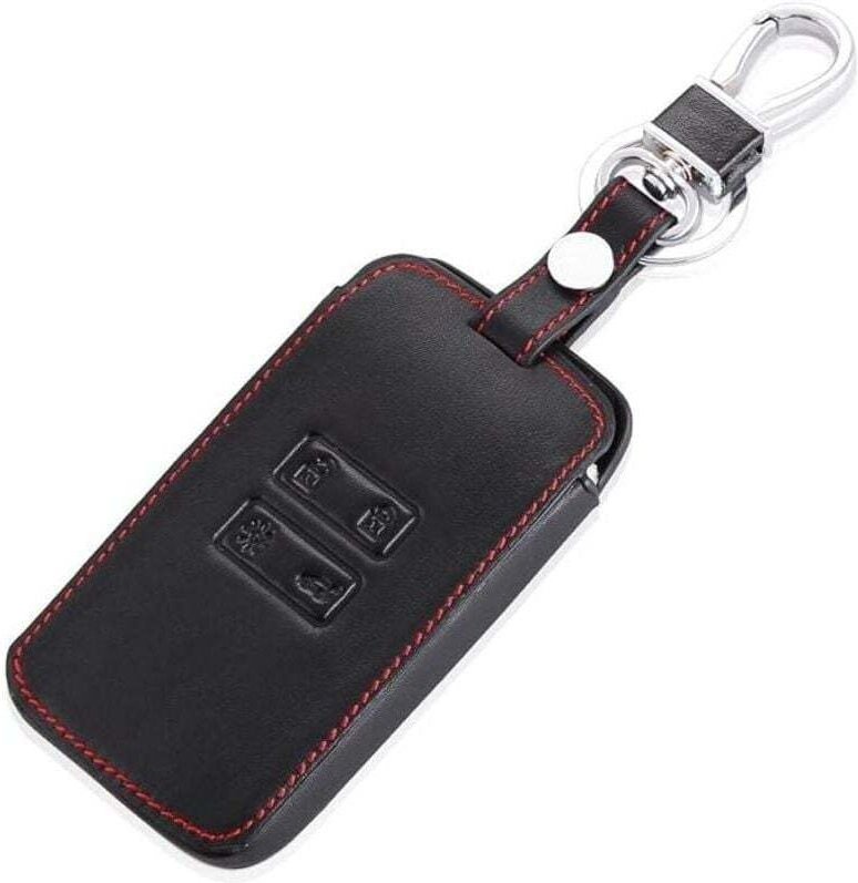 Leder-Autoschlüssel-Hülle, Schlüsselanhänger für Renault Kadjar, 4 Tasten, Hautschutz, Zubehör (rot)