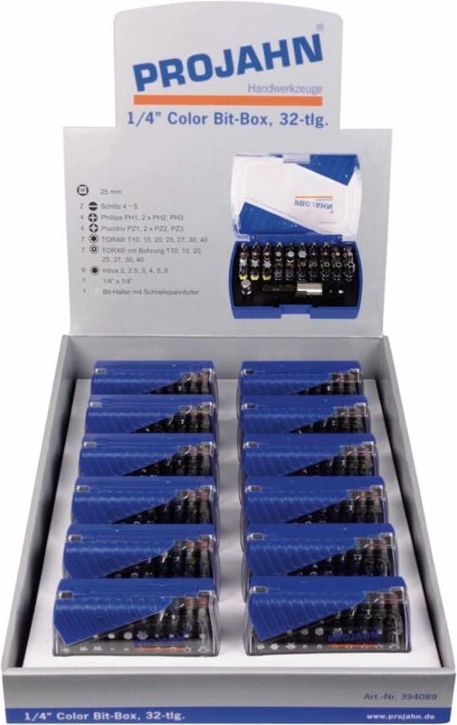 Verkaufsdisplay 12x Bit Box 32 tlg., Artikel 394089 - Projahn