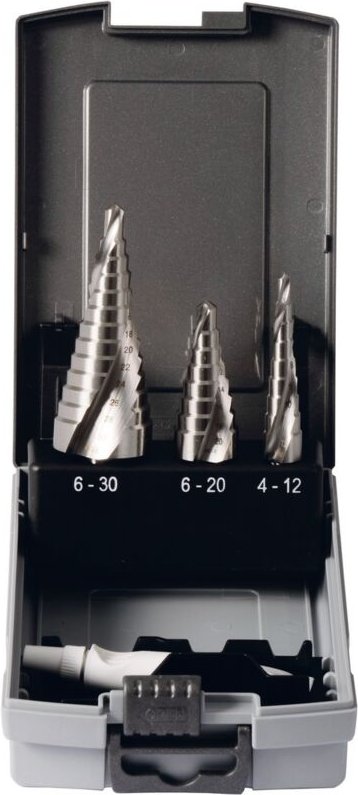 Kassette Stufenbohrer mit Spiralnute HSS-Co 3-tlg. Gr. 1 - 3 - Projahn