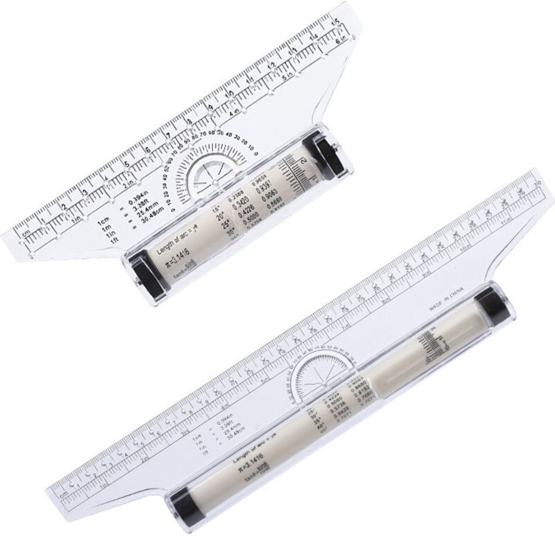 Stück Kunststoff-Messrolllineal, Zeichenrolllineal, Parallellineal, multifunktionales Zeichenlineal zum Messen von Zeich...