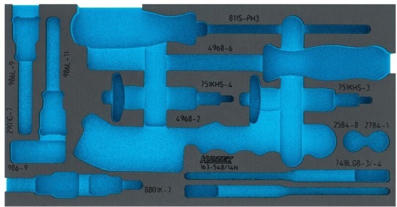 Hazet 2-Komponenten Weichschaumeinlage, L x B: 342 mm x 172 mm, für 163-548/14N