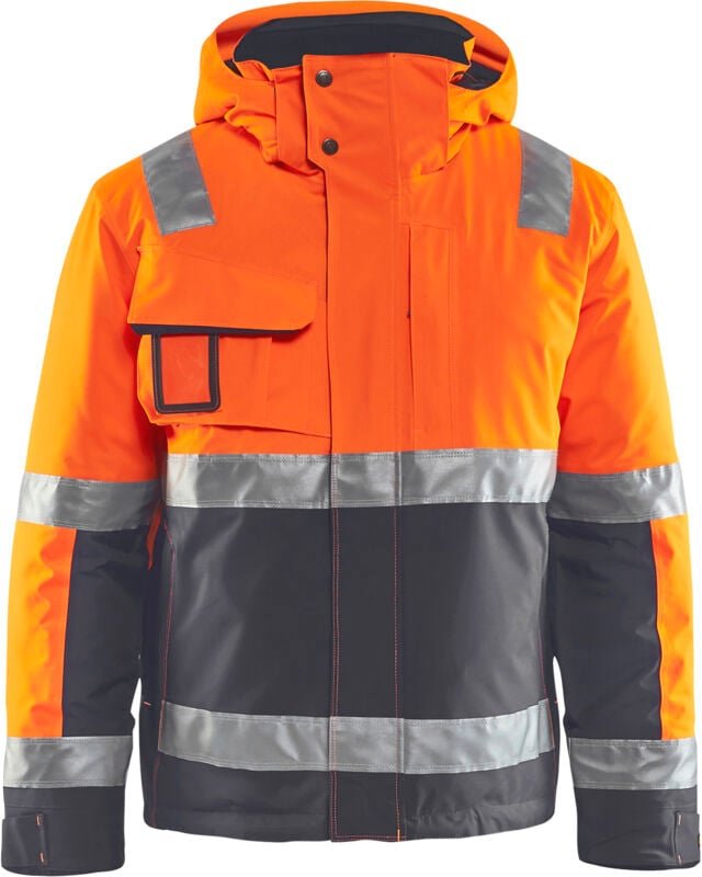 Thumbnail - Arbeitsjacke Winter Hochsichtbarkeit Stretch 4870 – Neonorange/Grau Anthrazit 4XL