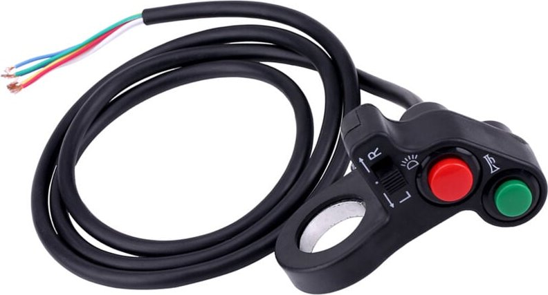 Ej.life - Lenker-Steuerschalter Schalter zur Lenkerhalterung für Motorräder mit 3 Tasten für Scheinwerfer, Blinklicht un...