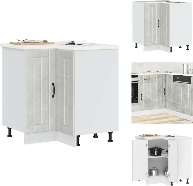 Küchen-Eckunterschrank Lucca Betongrau Holzwerkstoff - Kücheneckunterschrank - Kücheneckunterschränke - Eckunterschrank ...