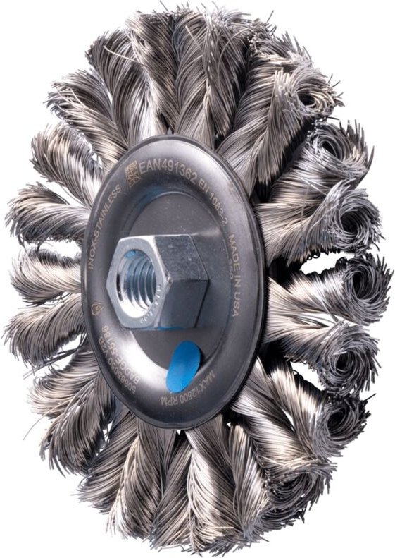Pos combitwist Rundbürste gezopft rbg hd ø 125x12 mm M14 Edelstahl-Draht-Ø 0,35mm Winkelschleifer - Pferd